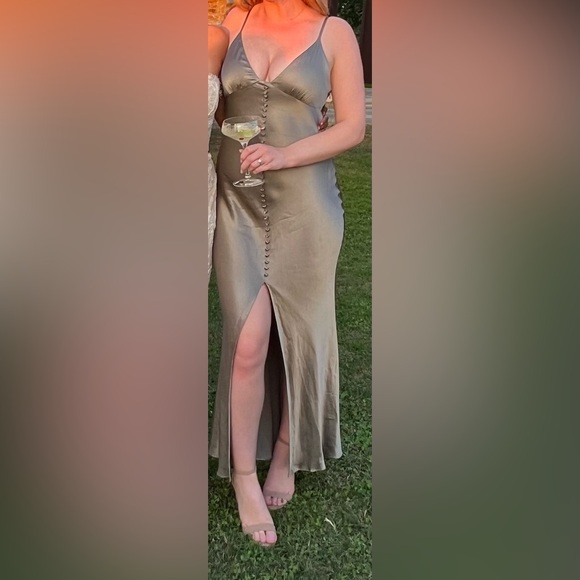 Shona Joy La Lune Bias Slip Dress - Us 6 - Sage - Picture 3 of 3